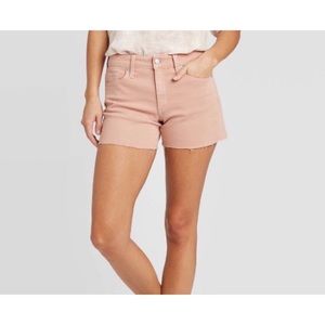 Universal Thread Womens High Rise Midi Cut Off Shorts Vintage Rose Pink Size 6